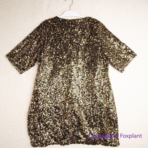 NEW City Chic Sequin Cocktail glam‎ mini Dress, color gold, plus size 20 - Picture 10 of 15